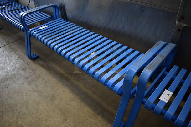 Blue Metal Bench. 60x26x24.5 - Image 3 of 4