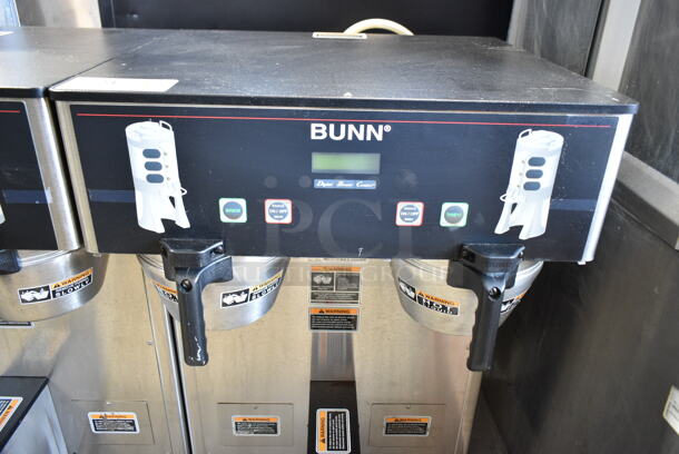 Bunn DUAL TF DBC Stainless Steel Commercial Countertop Double Coffee Machine w/ Hot Water Dispenser and 2 Metal Brew Baskets. 120/208-240 Volts, 1 Phase.  - Image 3 of 7