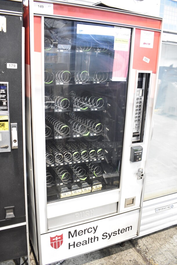 AP Automatic 6600 Metal Commercial Vending Machine w/ Credit Card Reader. Lock Was Removed; No Key. 115 Volts, 1 Phase. Cannot Test Due To Cut Power Cord - Image 1 of 6