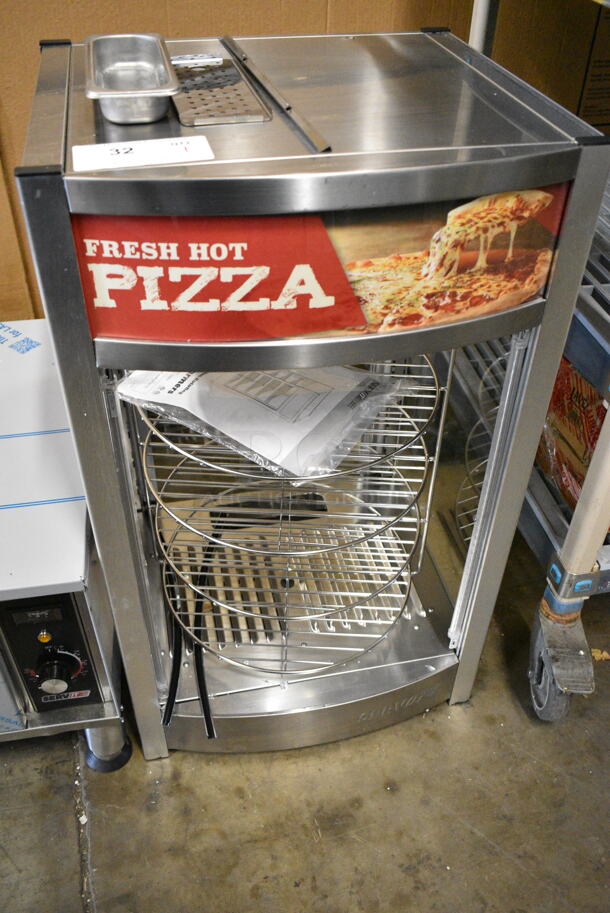 BRAND NEW SCRATCH AND DENT! ServIt 423PDW12D1 Stainless Steel Commercial 12" Full-Service Pizza Warmer with 4-Shelf Rotating Rack. 120 Volts, 1 Phase. Tested and Working! - Image 1 of 7