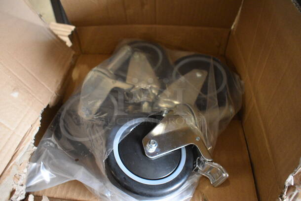 6 BRAND NEW! Boxes of 4 Johnson Rose Model 11245 Commercial Casters. 6 Times Your Bid!