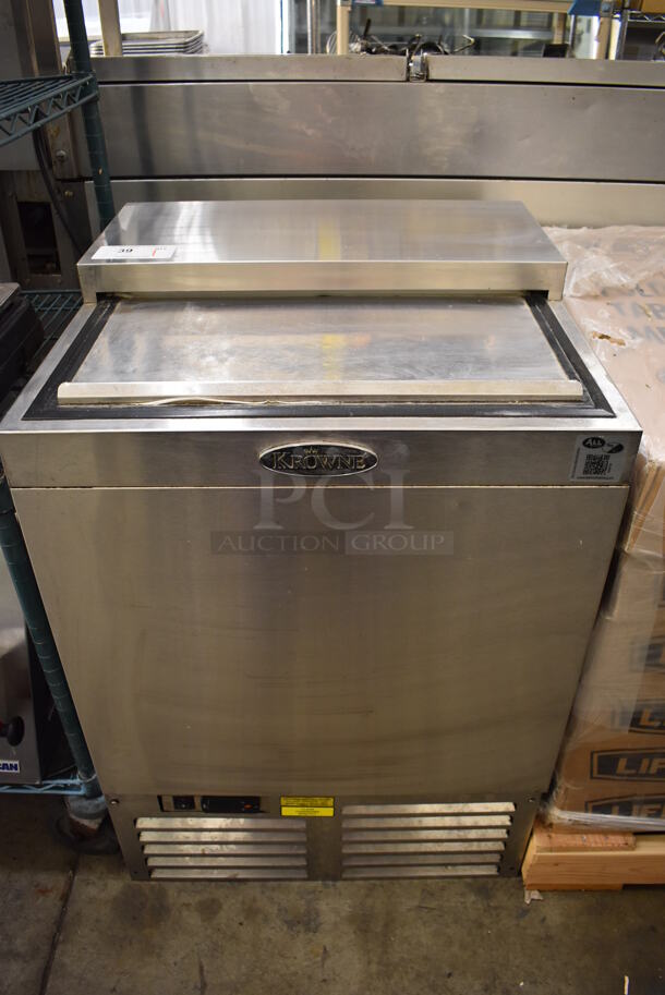 Krowne MC24S Stainless Steel Commercial Back Bar Bottle Cooler. 115 Volts, 1 Phase. 24x24x34. Tested and Working!