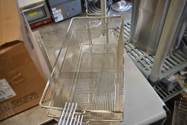 2 BRAND NEW SCRATCH AND DENT! Assure 190FB1796 17 1/2" x 9 1/4" x 6 1/4" Fryer Basket with Front Hook. 2 Times Your Bid!  - Image 5 of 6