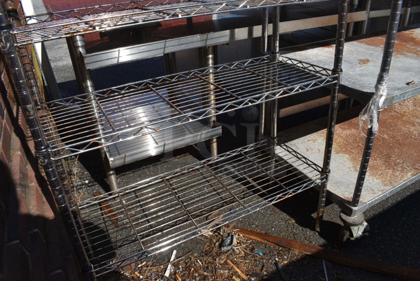 Chrome Finish 4 Tier Shelving Unit. BUYER MUST DISMANTLE. PCI CANNOT DISMANTLE FOR SHIPPING. PLEASE CONSIDER FREIGHT CHARGES. 36x14x54 - Image 3 of 4