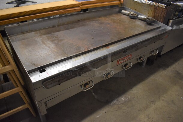 Vulcan Stainless Steel Commercial Natural Gas Powered Flat Top Griddle w/ Thermostatic Controls. 60x31x26