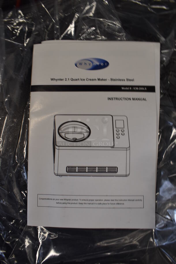 BRAND NEW SCRATCH AND DENT! Whynter ICM-200LS Stainless Steel Commercial Countertop Ice Cream Maker. 110-120 Volts, 1 Phase. 18x17x27. Tested and Working! - Image 6 of 7