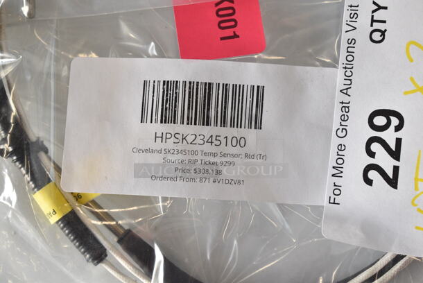 2 BRAND NEW SCRATCH AND DENT! Items; HPSK2345100 Cleveland SK2345100 Temp Sensor; Rtd (Tr), HPSK509331 Cleveland SK50933-1 Temp Sensor; Rtd (T1). 2 Times Your Bid! - Image 3 of 4
