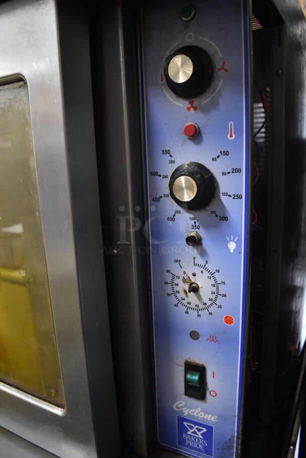2 Bakers Pride Commercial Stainless Steel Natural Gas Powered Double Stack 2 Glass Door Convection Ovens With Steel Racks on Commercial Casters. 2 Times You Bid! - Image 3 of 10