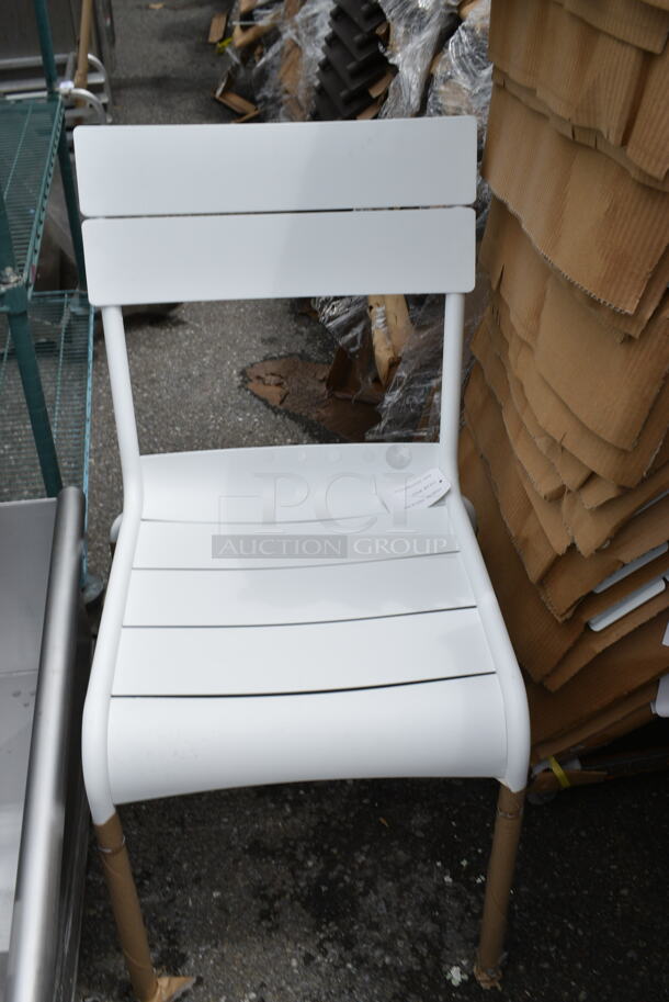 24 BRAND NEW! BFM Seating PH812CWH White Beachcomber Outdoor Dining Height Chair. 24 Times Your Bid! - Image 2 of 4