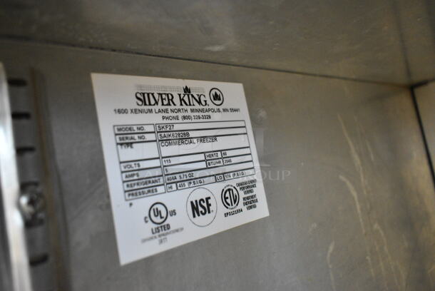 Silver King SKF27 Stainless Steel Commercial Single Door Undercounter Freezer on Commercial Casters. 115 Volts, 1 Phase. Cannot Test - Unit Trips Breaker - Image 5 of 5