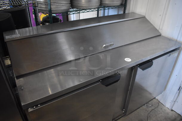 Beverage Air SPE60-16 Stainless Steel Commercial Sandwich Salad Prep Table Bain Marie Mega Top on Commercial Casters. 115 Volts, 1 Phase. 60x29x44. Tested and Powers On But Does Not Get Cold - Image 2 of 7
