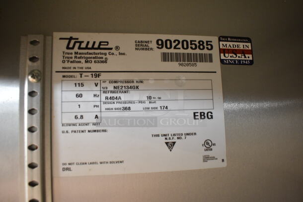 2017 True T-19F Stainless Steel Commercial Single Door Reach In Freezer w/ Poly Coated Racks on Commercial Casters. 115 Volts, 1 Phase. Cannot Test - Unit Trips Breaker - Image 5 of 5