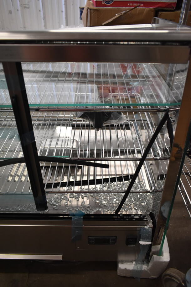 BRAND NEW SCRATCH AND DENT! ServIt 423HDM48SA Stainless Steel Commercial Countertop Full Service Heated Merchandiser Display Case. See Pictures for Broken Glass. 115 Volts, 1 Phase. Tested and Working! - Image 7 of 10