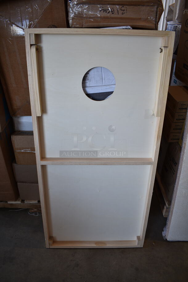 BRAND NEW SCRATCH AND DENT! Backyard Pro Courtyard Series 2' x 4' Plain Wood Cornhole Set - Image 5 of 6
