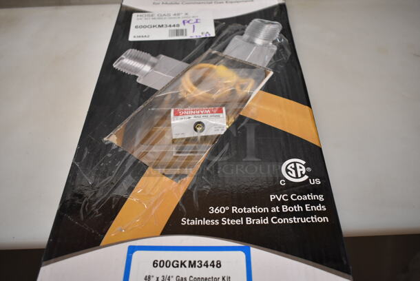 BRAND NEW SCRATCH AND DENT! Regency 600GKM3448 48" Mobile Gas Connector Hose Kit with 2 Elbows, Full Port Valve, Restraining Device, and Quick Disconnect - 3/4" - Image 3 of 5