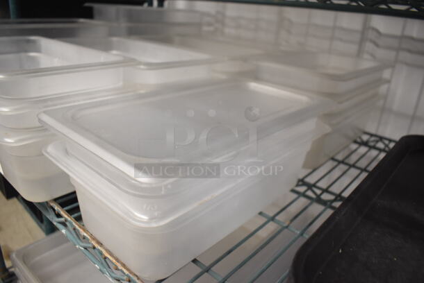 ALL ONE MONEY! Lot of Poly Drop In Bins and Lids; 5 1/3x6, 17x1/3x4 and 1 Lid - Image 3 of 5