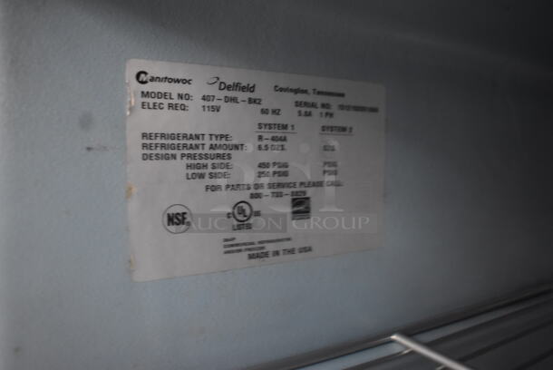 Delfield 407-DHL-BK2 Commercial Stainless Steel Electric Undercounter Freezer With Steel Racks. 115V, 1 Phase. Tested and Working! - Image 5 of 6