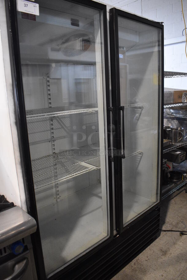Master-Bilt Model BMG-48 Metal Commercial 2 Door Reach In Cooler Merchandiser w/ Poly Coated Racks. 115 Volts, 1 Phase. 52x34x79. Tested and Working!