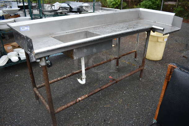 Stainless Steel Left Side Dirty Side Dishwasher Table. 93x36x42