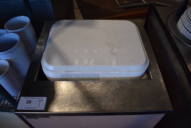Servolift Eastern TCOH-ST Stainless Steel Commercial Tray Return w/ Cambro Camtray Poly Food Trays on Commercial Casters. 23x23x36. Trays 18.5x14.5x1
 - Image 4 of 5