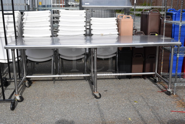 Stainless Steel Table on Commercial Casters. 96x30x33 - Image 1 of 5