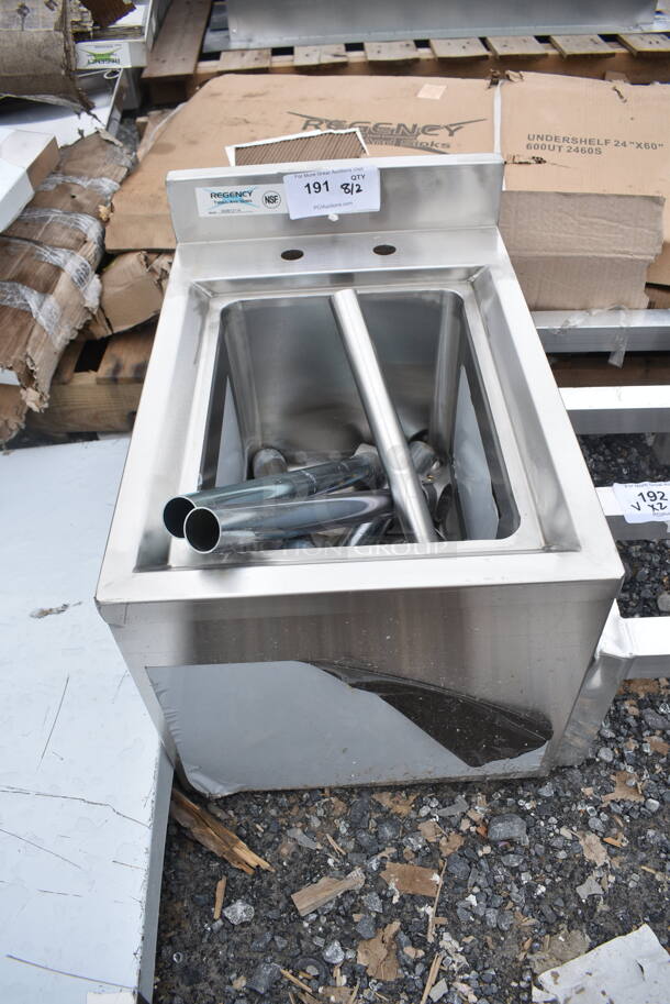 BRAND NEW SCRATCH AND DENT! Regency 600B12114 Stainless Steel 1 Bowl Underbar Hand Sink- 21" x 14" - Image 2 of 5