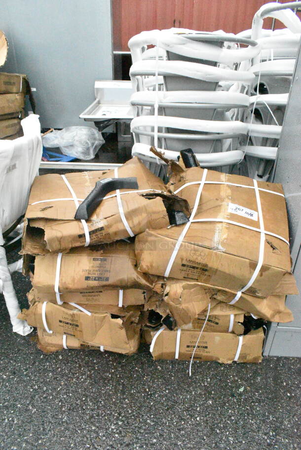 10 Box of 4 BRAND NEW SCRATCH AND DENT! Lancaster Table & Seating 164TB2222  22" x 22" Cross Cast Iron Table Base Plate. 10 Times Your Bid!  - Image 2 of 10
