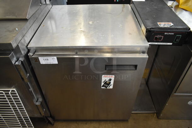Delfield Stainless Steel Commercial Single Door Undercounter Cooler on Commercial Casters. 115 Volts, 1 Phase. - Item #1109843