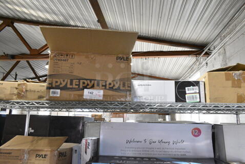 4 IN ORIGINAL BOX! Items Including Pyle PDA8BU Home Audio Theater Amplifier with Bluetooth and Stereo Amplifier, Pyle PT694BT Hi-Fi Bluetooth Home Theater Receiver - 5.2 Surround Sound System, AT-LP60X Turntable, Pyle PT639D Dual Cassette Deck Stereo. 4 Times Your Bid! 