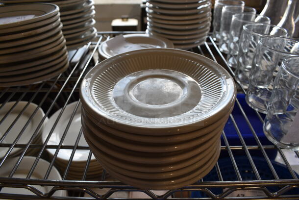 9 White Ceramic Saucers. 5.5x5.5x1. 9 Times Your Bid!