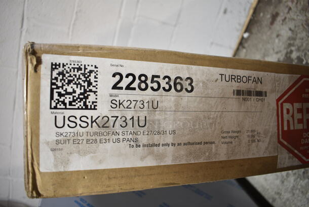BRAND NEW! Turbofan USSK2731U Stainless Steel Stand with Casters for E27, E28 and E31 Series Single Deck Convection Ovens - Image 3 of 3