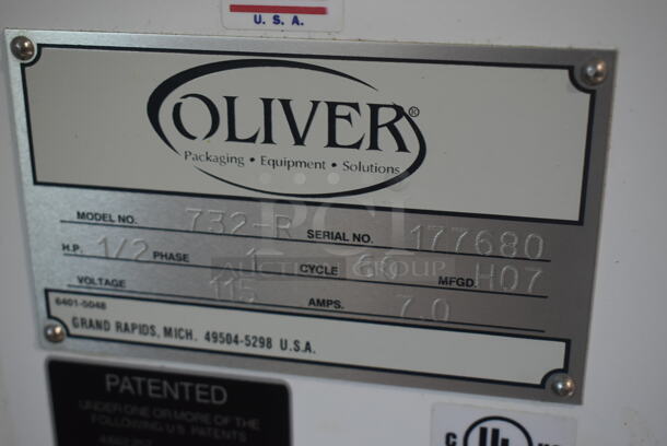 Oliver 732-R Metal Commercial Countertop Bread Loaf Slicer on Equipment Stand w/ Commercial Casters. 115 Volts, 1 Phase. Tested and Working! - Image 7 of 7