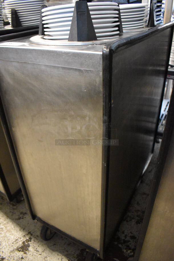 APW Wyott ML2-9-5P Stainless Steel Commercial 2 Well Plate Dispenser w/ 9" Plates on Commercial Casters. 15.5x30.5x45 - Image 4 of 8