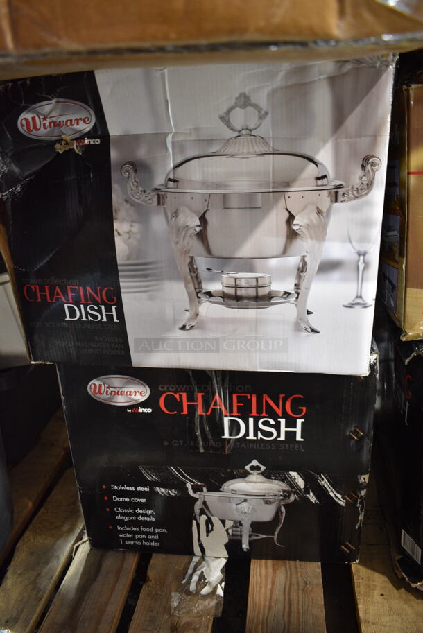 PALLET LOT of 25 BRAND NEW! Items/Boxes Including Stainless Steel Chafing Dish Dome Covers, Springform Pans, 4 Various Winco Chafers, Winco MPB-36 Mop Bucket, Winco TBH-18 18" Table Number Holders. 25 Times Your Bid! - Image 6 of 12