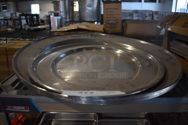 6 Various Metal Oval Trays. Includes 24x16x1. 6 Times Your Bid!