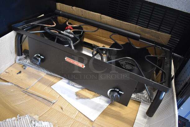 BRAND NEW SCRATCH AND DENT! Backyard Pro Metal Commercial Countertop Propane Gas Powered 2 Burner Range. 31x16x8 - Image 2 of 7