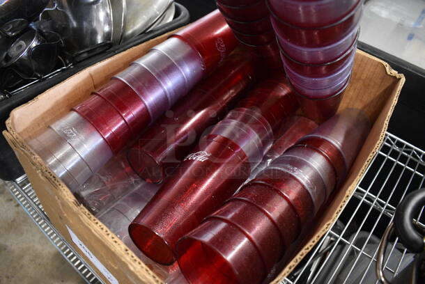 ALL ONE MONEY! Lot of Various Poly Beverage Tumblers; Red and Clear. 3.5x3.5x6.5 - Image 4 of 4