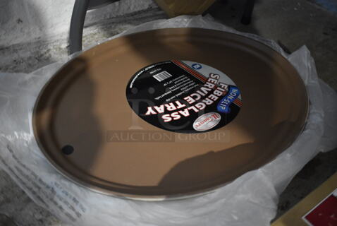 6 BRAND NEW! Winware Brown Oval Serving Trays. 24x19x1. 6 Times Your Bid!