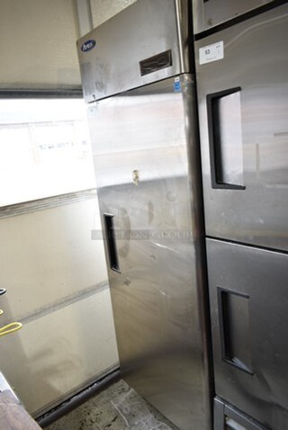 2023 Atosa MBF8001GR Stainless Steel Commercial Single Door Reach In Freezer w/ Poly Coated Racks on Commercial Casters. 115 Volts, 1 Phase. Tested and Working!