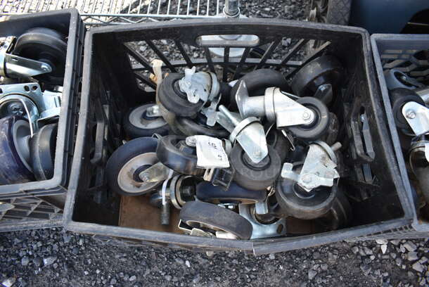 ALL ONE MONEY! Lot of Various Items Including Commercial Casters. 19x13x11