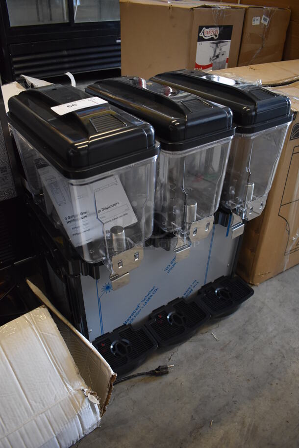 BRAND NEW SCRATCH AND DENT! Avantco COLDREAM 3M Stainless Steel Commercial Countertop 3 Hopper Refrigerated Beverage Machine. 120 Volts, 1 Phase. 23x16x27. Tested and Working! - Image 5 of 6