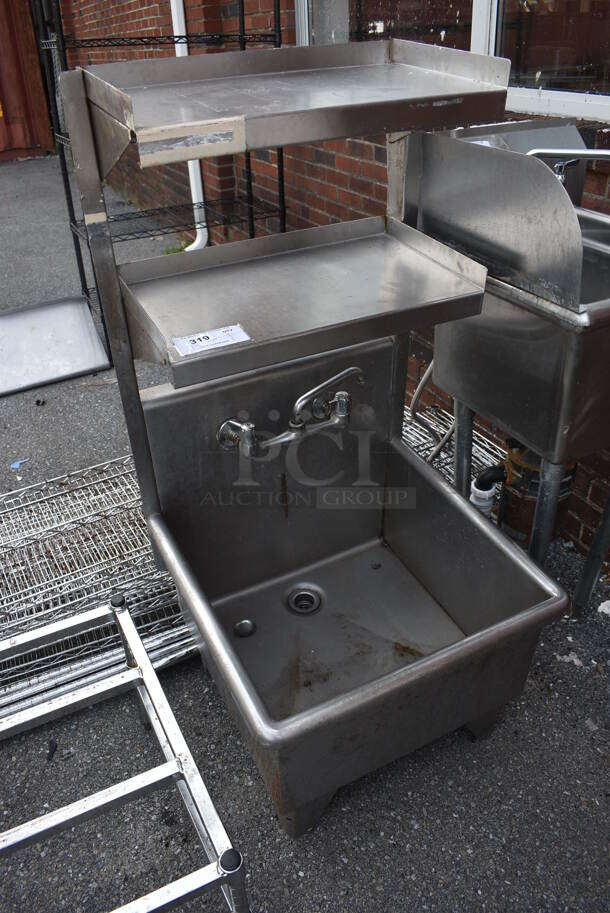 Stainless Steel Commercial Single Bay Sink w/ Double Over Shelf. 25x25x51 - Image 2 of 4