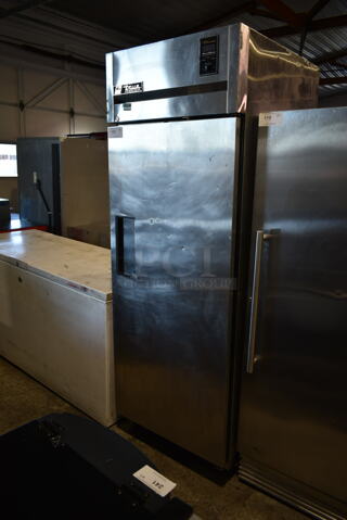 True TR-31F Stainless Steel Commercial Single Door Reach In Freezer w/ Metal Racks on Commercial Casters. 115 Volts, 1 Phase. Tested and Working!