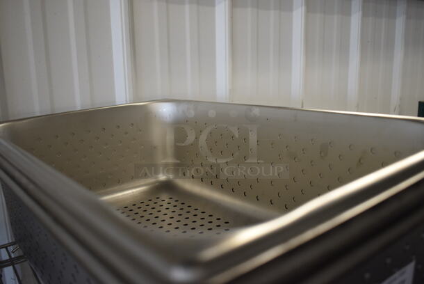 3 BRAND NEW! Stainless Steel Perforated Full Size Drop In Bins. 1/1x6. 3 Times Your Bid! - Image 2 of 3