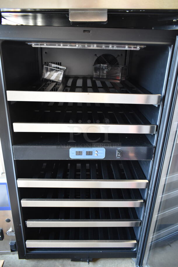 BRAND NEW SCRATCH AND DENT! Whirlpool WWC287BLS-1 22 Inch Dual Zone Wine Cellar Merchandiser with 38-Bottle Capacity, Stainless Steel Trimmed Wood Shelves. 115 Volts, 1 Phase. Tested and Working! - Image 3 of 4