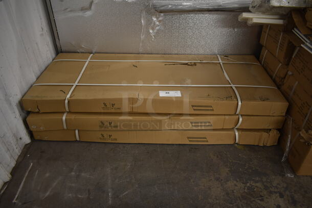 3 BRAND NEW SCRATCH AND DENT! 1343W-L 48x18 Basedeck Shelf and Kick Plate White. 3 Times Your Bid!