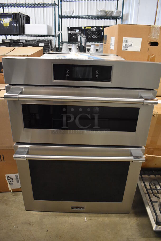 BRAND NEW SCRATCH AND DENT! Frigidaire Electrolux PCWM3080AF Stainless Steel Electric Powered Double Stack Convection Oven w/ View Through Doors. 120-240 vOLTS. 30x28X41.5