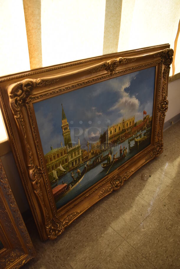 Framed Canvas Painting Reproduction of The Bucintoro Ascension Day by Canaletto From Art Dealer Ed Mero! - Image 2 of 7
