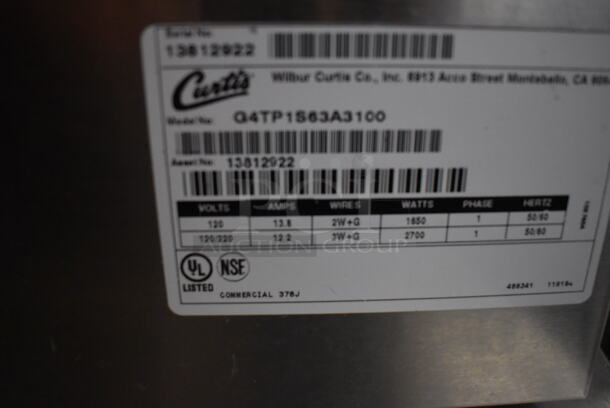 Curtis G4TP1S63A3100 Stainless Steel Commercial Countertop Coffee Machine w/ Hot Water Dispenser and Poly Brew Basket. 120/220 Volts, 1 Phase. - Image 4 of 5