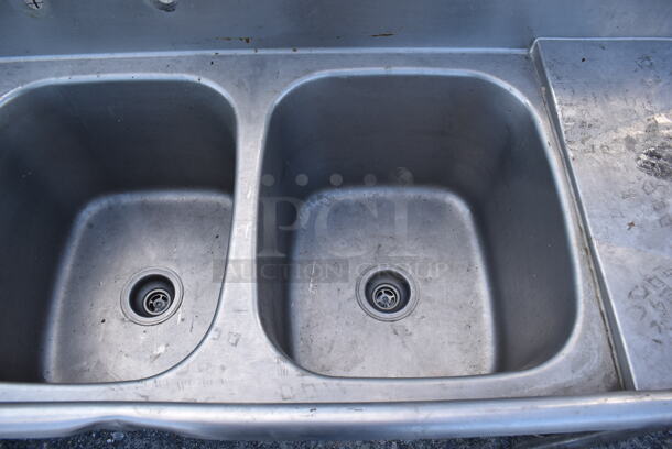 Stainless Steel Commercial 3 Bay Sink w/ Right Side Drain Board. 74x26x42. Bays 16x19x13. Drain Board 19x23x1 - Image 3 of 6
